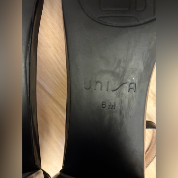 Unisa Black Patent style Ankle-Strap Block Heels - Picture 6 of 10